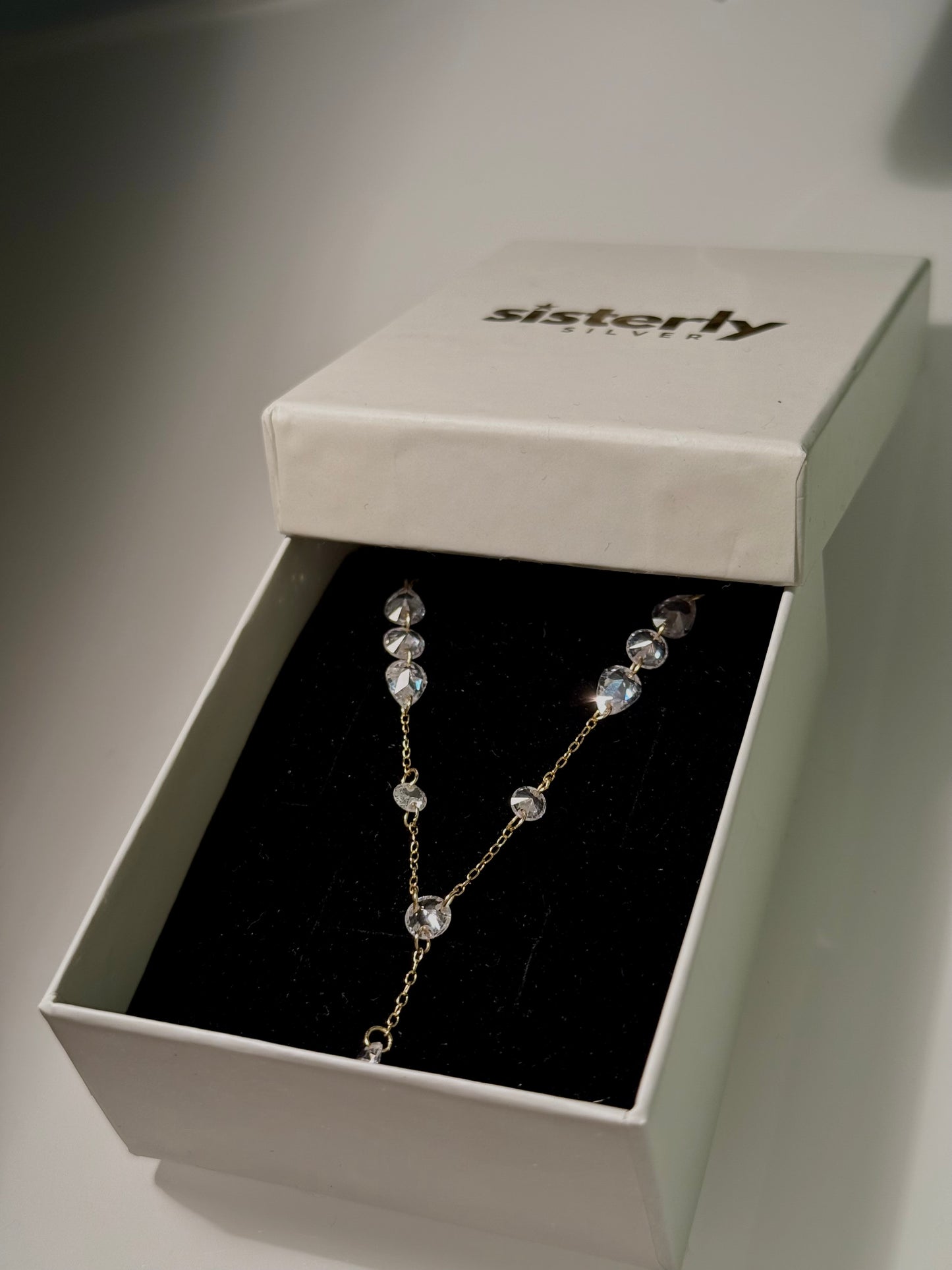 925 Gümüş | Kristal Taşlı Y Kolye