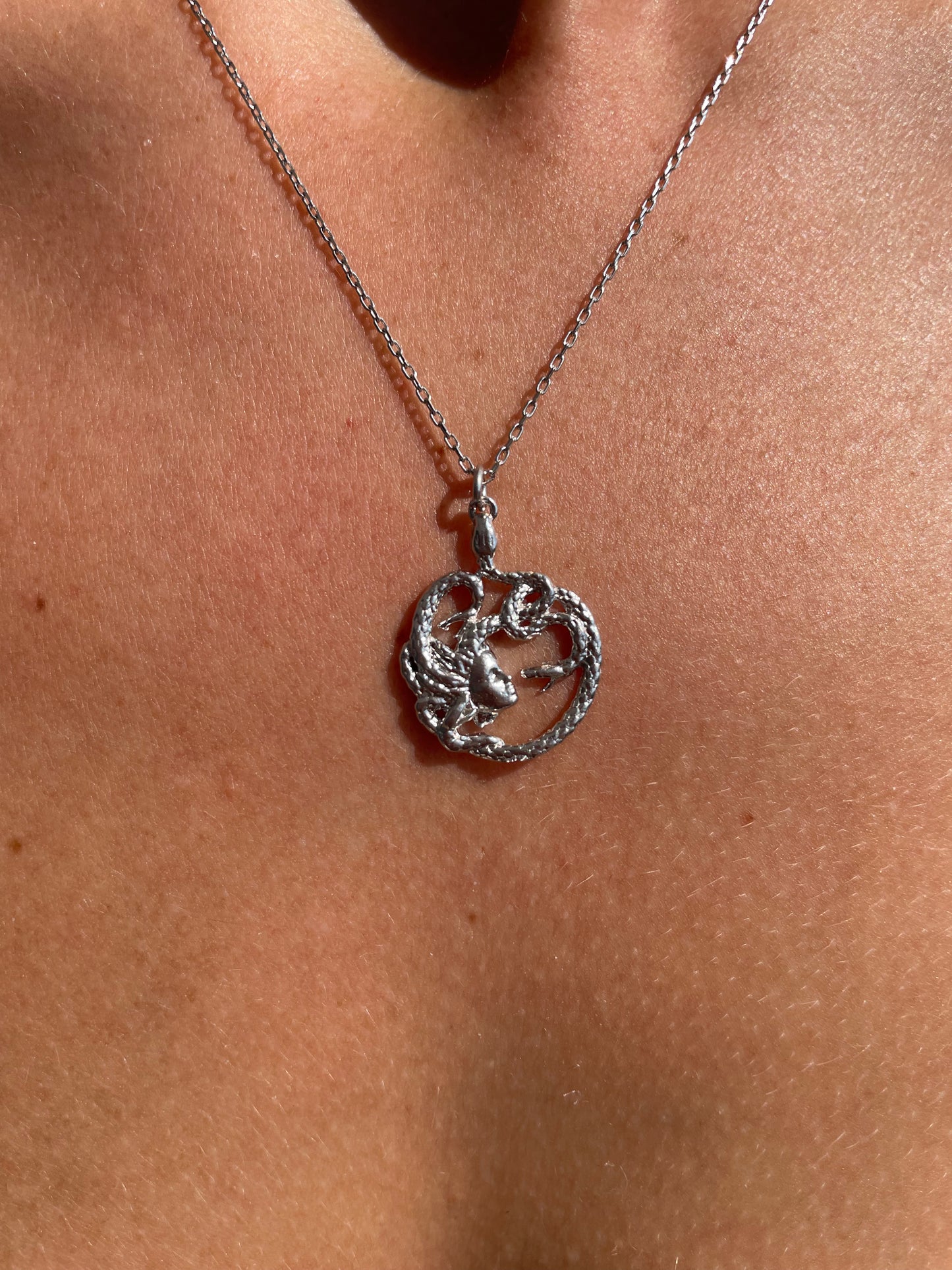 Medusa Yılan Kolye 14K Altın Kaplama 925 Gümüş Kolye
