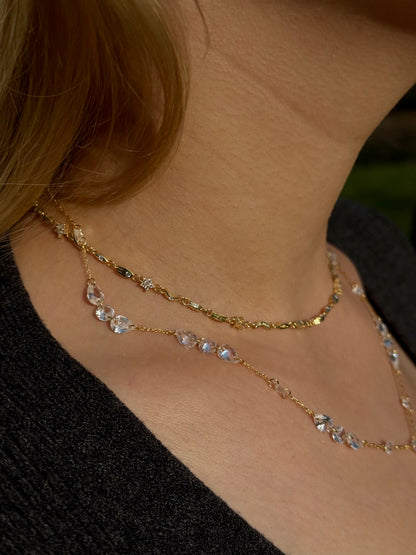 925 Gümüş | Kristal Taşlı Y Kolye