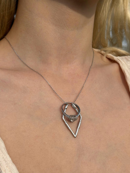 925 Gümüş | Yüzük Tutucu Kolye