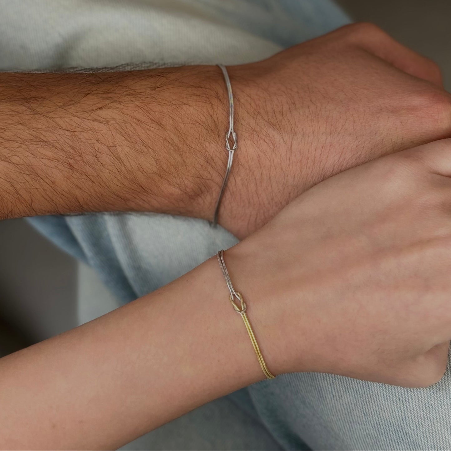 925 Gümüş | Düğüm Çift Bilekliği (2 Adet)