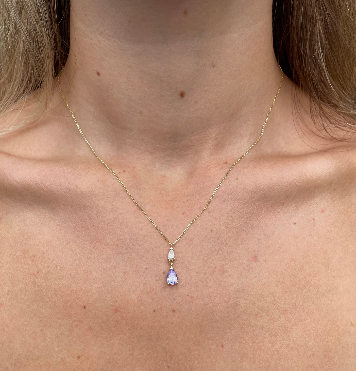 925 Gümüş | Minimal Damla Taş Kolye