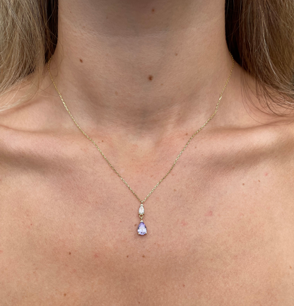 925 Gümüş | Minimal Damla Taş Kolye