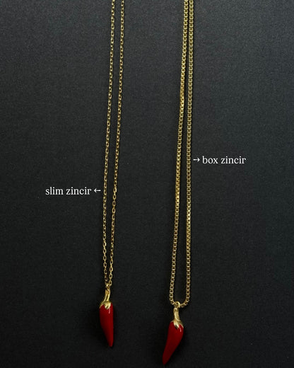 925 Gümüş | Kırmızı Biber Kolye