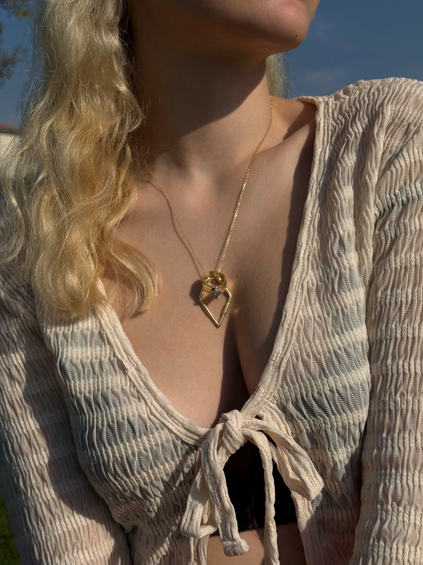 925 Gümüş | Yüzük Tutucu Kolye