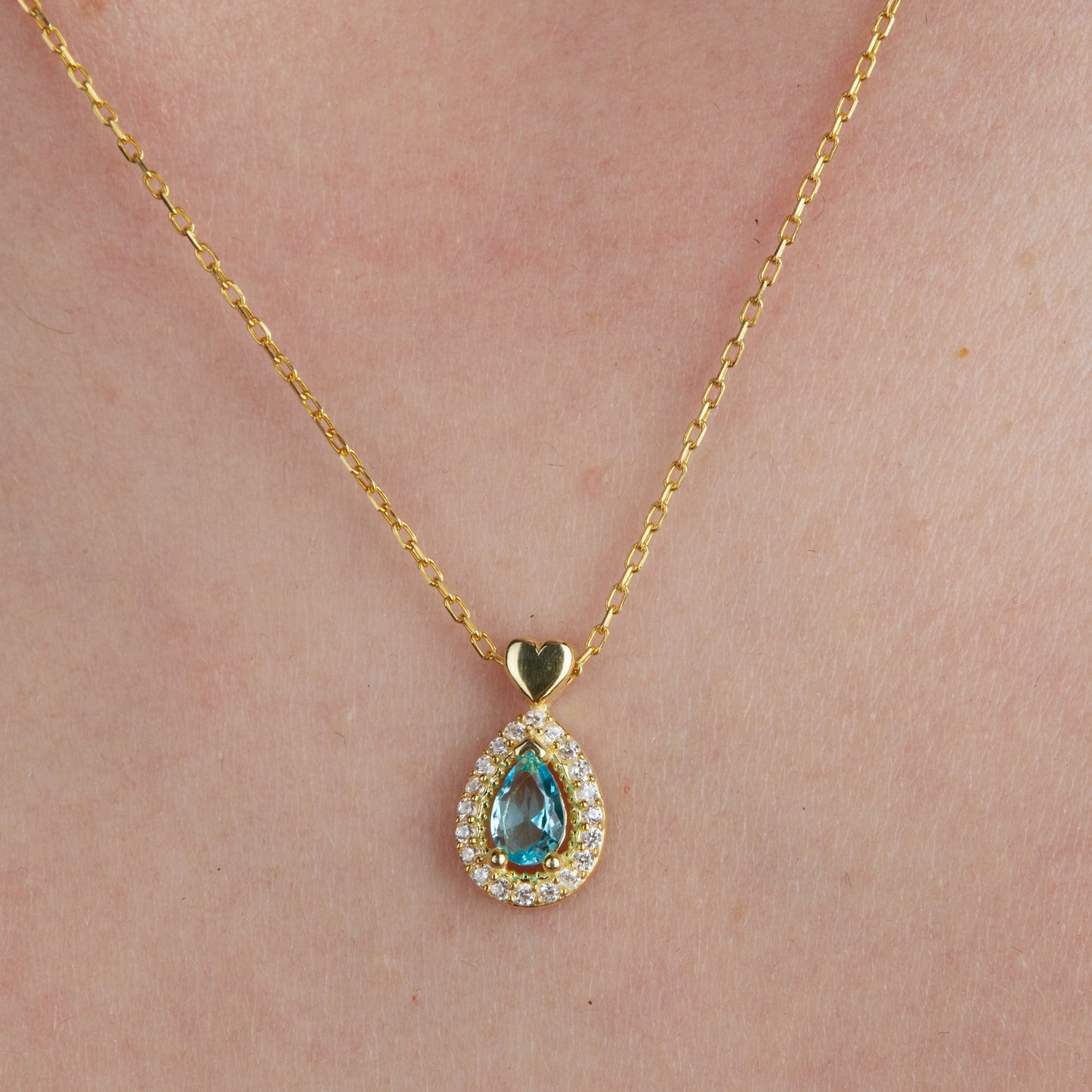 Birthstone Kolye 14K Altın Kaplama 925 Gümüş Kolye