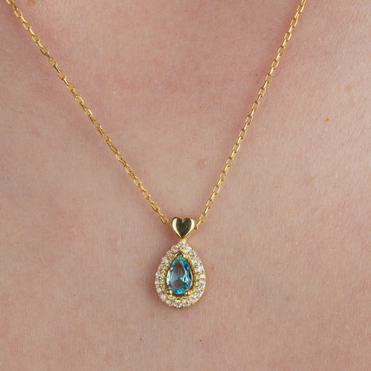 Birthstone Kolye 14K Altın Kaplama 925 Gümüş Kolye