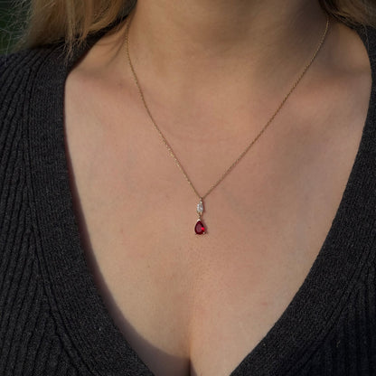 925 Gümüş | Minimal Damla Taş Kolye