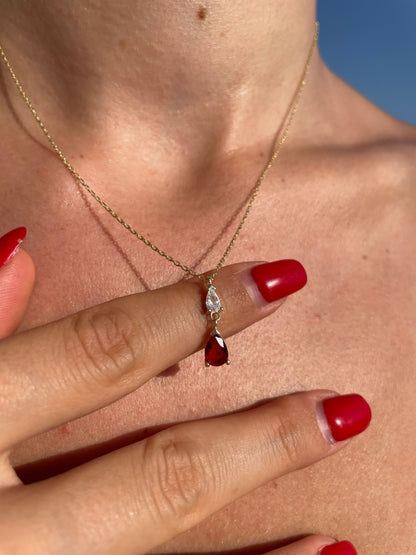 925 Gümüş | Minimal Damla Taş Kolye