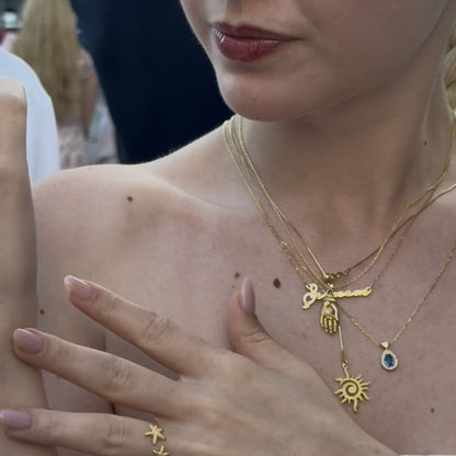 Birthstone Kolye 14K Altın Kaplama 925 Gümüş Kolye