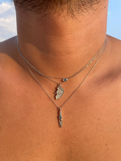 Topaz Unisex Kolye 925 Gümüş Kolye