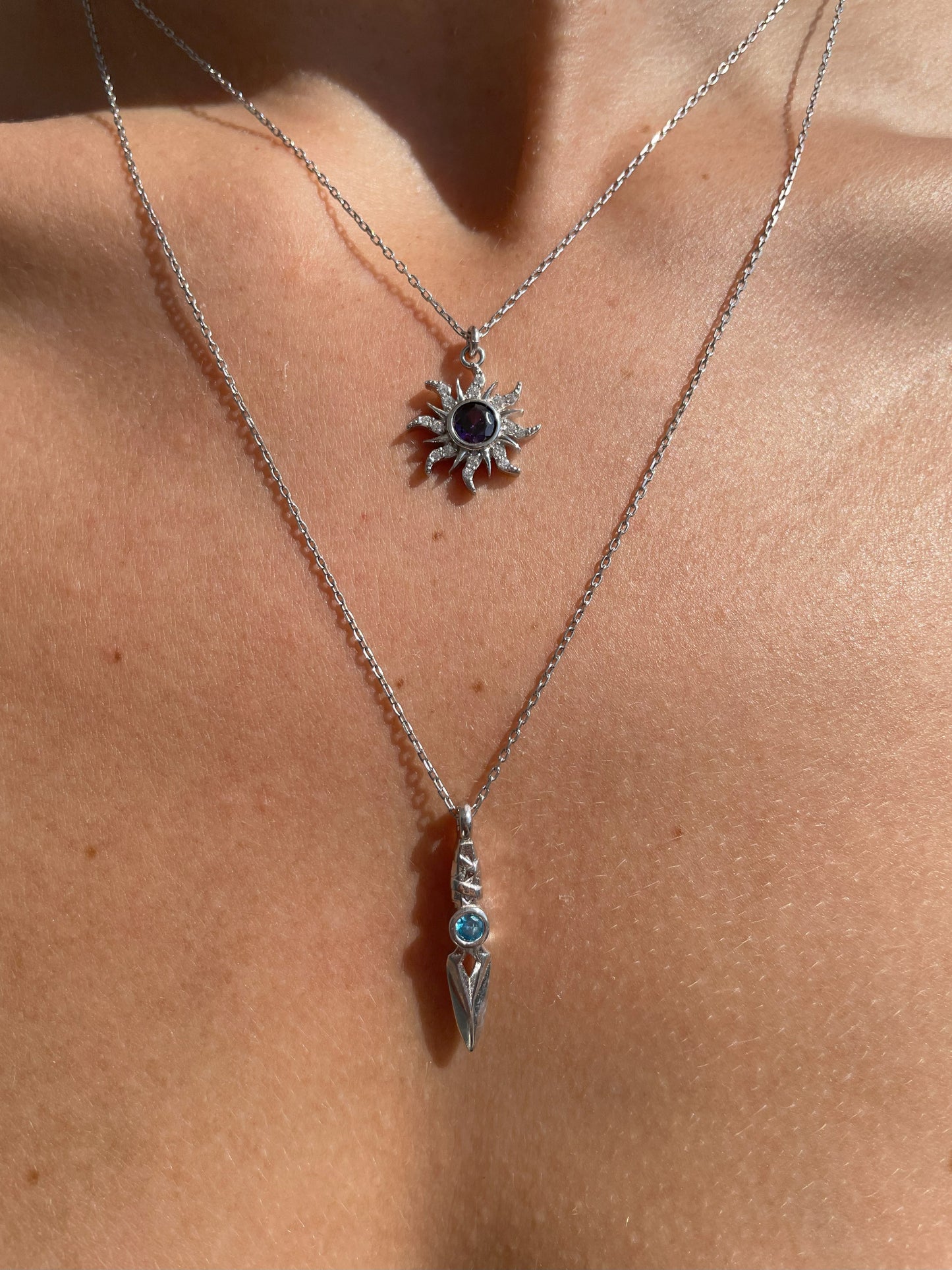 Topaz Unisex Kolye 925 Gümüş Kolye