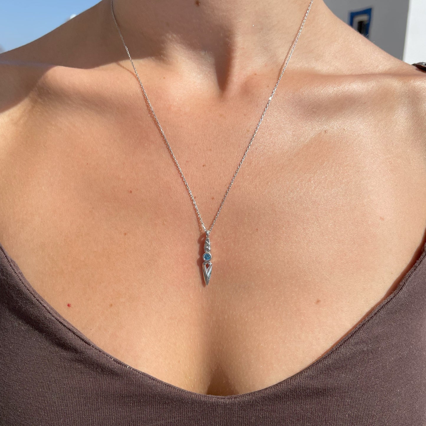 Topaz Unisex Kolye 925 Gümüş Kolye