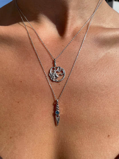 Medusa Yılan Kolye 14K Altın Kaplama 925 Gümüş Kolye
