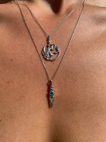 Medusa Yılan Kolye 14K Altın Kaplama 925 Gümüş Kolye
