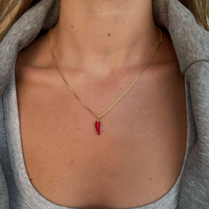 925 Gümüş | Kırmızı Biber Kolye