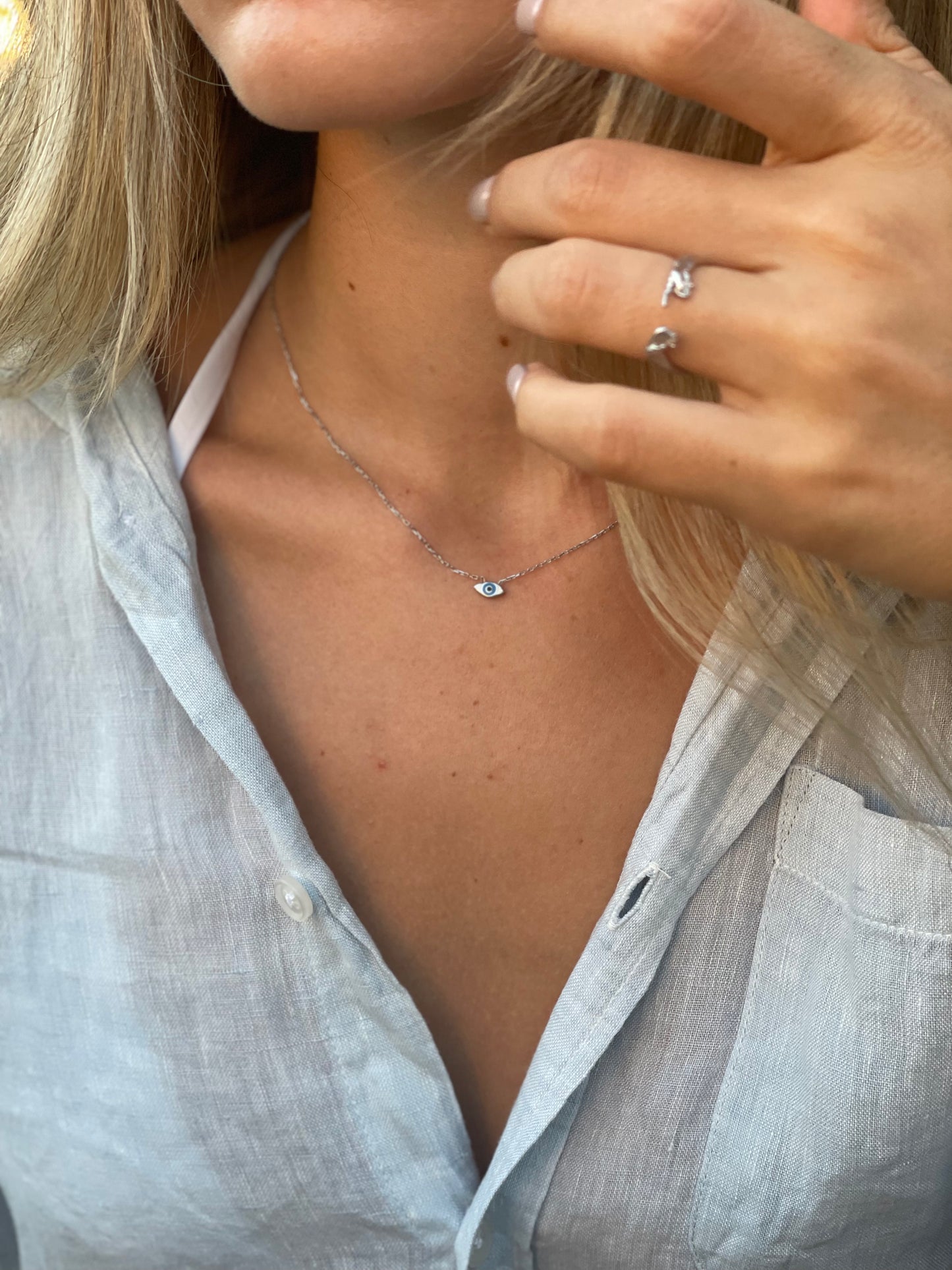 925 Gümüş | Mini Nazar Kolye