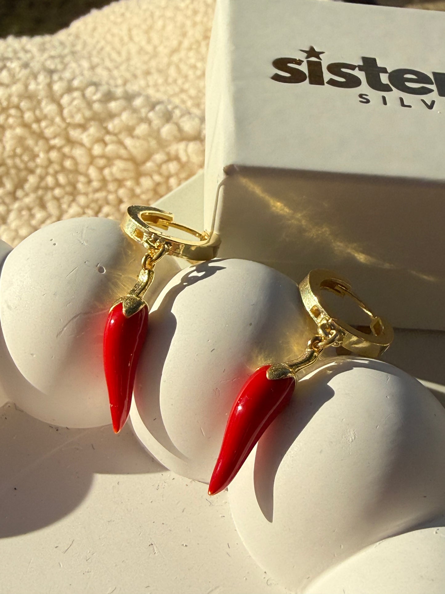 925 Gümüş | Kırmızı Biber Küpe