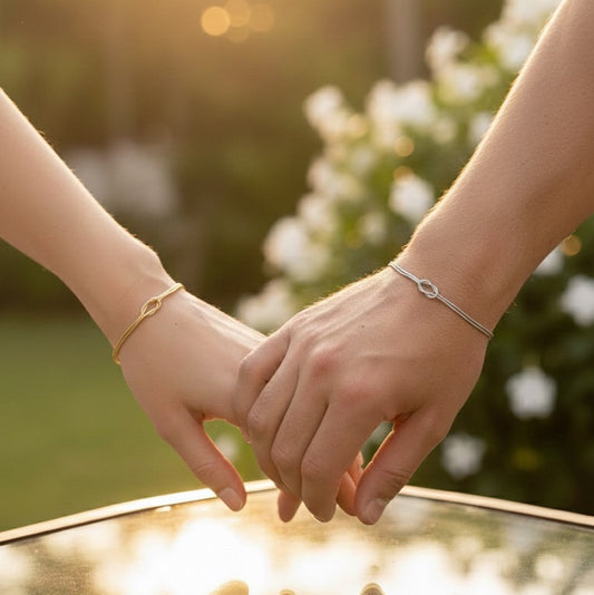 925 Gümüş | Düğüm Çift Bilekliği (2 Adet)